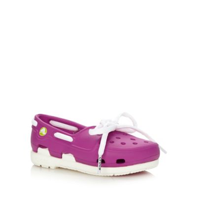 Crocs Girl's pink boat shoe style Crocs